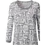 Rundhalsshirt AMBRIA "Shirt" schwarz-weiß (weiß, anthrazit, bedruckt) Damen Shirts Jersey