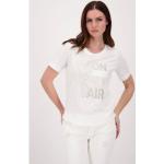 Offwhitefarbene Monari T-Shirts mit Glitzer für Damen Größe XS 