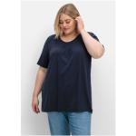 Reduzierte Mitternachtsblaue Halblangärmelige Sheego T-Shirts aus Jersey für Damen Größe XL Große Größen 