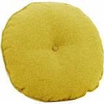 Gelbe Runde runde Kissen aus Textil 