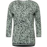 Bunte Langärmelige Melierte CECIL Rundhals-Ausschnitt T-Shirts aus Viskose für Damen Größe XL 