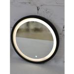 Schwarze Runde Lichtspiegel & Leuchtspiegel 90 cm LED beleuchtet 