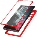 Rote Samsung Galaxy S22 Ultra Hüllen Art: Bumper Cases durchsichtig aus Silikon 