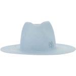 Reduzierte Hellblaue Bestickte Elegante Ruslan Baginskiy Strohhüte aus Stroh für Damen Größe M für den für den Sommer 