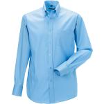 Hellblaue Langärmelige Russell Hobbs Bügelfreie Kinderhemden aus Baumwolle Größe 50 
