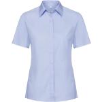 Himmelblaue Kurzärmelige Russell Hobbs Damenarbeitshemden maschinenwaschbar Größe S 