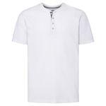 Graue Russell Athletic Henleykragen T-Shirts mit Knopf für Herren Größe 3 XL 