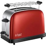 Reduzierte Rote Russell Hobbs Colours Toaster aus Edelstahl mit Brötchenaufsatz 