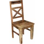 Weiße Moderne SIT Möbel Esszimmerstühle & Küchenstühle aus Recyclingholz 2-teilig 