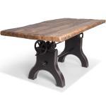 Graue Rustikale Möbel-Eins Rechteckige Massivholztische geölt aus Massivholz höhenverstellbar Breite 50-100cm, Höhe 200-250cm 