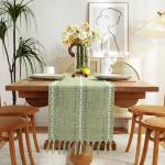 Reduzierte Bestickte Landhausstil Tischläufer strukturiert aus Textil 