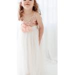 Elfenbeinfarbene Elegante Maxi Kinderfestkleider mit Pailletten aus Tüll für Babys für den für den Frühling 