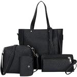 Schwarze Handtaschen Sets aus Leder für Damen 