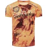 Orange Kurzärmelige Rusty Neal Rundhals-Ausschnitt T-Shirts für Herren Größe 3 XL 