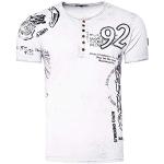 Weiße Elegante Kurzärmelige R-Neal Rundhals-Ausschnitt T-Shirts aus Baumwolle für Herren Größe L für Partys für den für den Herbst 