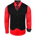 Reduzierte Rote Elegante Langärmelige Rusty Neal Herrenjeanshemden aus Denim Größe 6 XL 