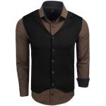 Reduzierte Braune Elegante Langärmelige Rusty Neal Herrenjeanshemden aus Denim Größe 6 XL 