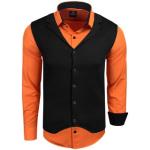 Reduzierte Orange Elegante Langärmelige Rusty Neal Herrenjeanshemden aus Denim Größe 6 XL 