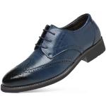 Blaue Business Hochzeitsschuhe & Oxford Schuhe mit Schnürsenkel aus Leder atmungsaktiv für Herren Größe 40 