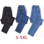 Schwarze Slim Fit Jeans aus Denim für Damen Größe 5 XL Große Größen für den für den Herbst 