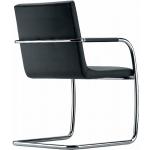 Schwarze Thonet Freischwinger Stühle aus Leder Breite 50-100cm, Höhe 50-100cm, Tiefe 50-100cm 
