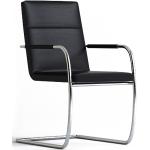 Schwarze Thonet Freischwinger Stühle aus Leder Breite 50-100cm, Höhe 50-100cm, Tiefe 50-100cm 