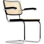 Schwarze Thonet Freischwinger Stühle gebeizt aus Holz mit Armlehne Breite 50-100cm, Höhe 50-100cm, Tiefe 50-100cm 