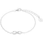 Reduzierte Silberne s.Oliver Infinity Armbänder & Unendlich Armbänder aus Silber mit Zirkonia für Damen 