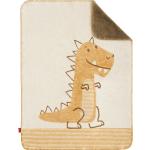 Gelbe s.Oliver Babydecken mit Dinosauriermotiv 75x100 