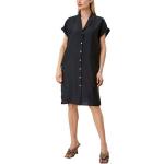 Schwarze Unifarbene Kurzärmelige s.Oliver BLACK LABEL Mini V-Ausschnitt Minikleider & kurze Kleider aus Lyocell für Damen Größe XS 