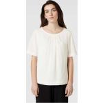 Weiße Halblangärmelige s.Oliver BLACK LABEL Blusenshirts & Schlusen aus Polyester für Damen Größe S 