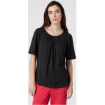 Schwarze Halblangärmelige s.Oliver BLACK LABEL Blusenshirts & Schlusen aus Polyester für Damen Größe M 