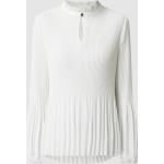 Reduzierte Weiße Langärmelige s.Oliver BLACK LABEL Stehkragen Peplum-Shirts & Schößchen-Shirts aus Polyester für Damen Größe XL 