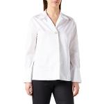 Weiße Langärmelige s.Oliver BLACK LABEL Tunika-Blusen mit Knopf für Damen Größe L 