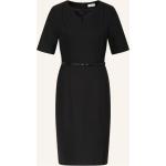 Schwarze Kurzärmelige s.Oliver BLACK LABEL Mini V-Ausschnitt Minikleider & kurze Kleider mit Reißverschluss aus Polyester für Damen Größe XL 