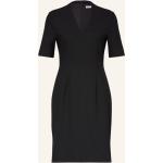 Schwarze Kurzärmelige s.Oliver BLACK LABEL Mini V-Ausschnitt Minikleider & kurze Kleider mit Reißverschluss aus Polyester für Damen Größe S 