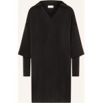 Schwarze Langärmelige s.Oliver BLACK LABEL V-Ausschnitt Jerseykleider aus Jersey für Damen Größe L 