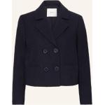 Dunkelblaue s.Oliver BLACK LABEL Boucle-Jacken aus Baumwollmischung für Damen Größe L 