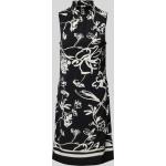 Schwarze Blumenmuster Ärmellose s.Oliver BLACK LABEL Midi Stehkragen Midikleider aus Polyester für Damen Größe M 