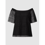 Reduzierte Schwarze Kurzärmelige s.Oliver BLACK LABEL Transparente Blusen & durchsichtige Blusen durchsichtig aus Polyester für Damen Größe S 
