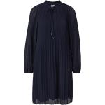 Blaue Langärmelige s.Oliver BLACK LABEL Midi Shirtkleider aus Chiffon für Damen Größe S 