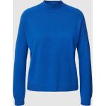 Royalblaue Unifarbene s.Oliver BLACK LABEL Stehkragen Kaschmir-Pullover aus Kaschmir für Damen Größe XL 