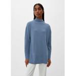 Reduzierte Blaue s.Oliver BLACK LABEL Stehkragen Kaschmir-Pullover aus Wolle für Damen Übergrößen für den für den Herbst 