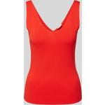 Rote s.Oliver BLACK LABEL V-Ausschnitt Stricktops aus Viskose für Damen Größe XL 