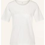 Weiße Bestickte s.Oliver BLACK LABEL T-Shirts durchsichtig aus Baumwolle für Damen Größe L 