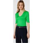 Grüne s.Oliver BLACK LABEL V-Ausschnitt T-Shirts aus Viskose für Damen Größe S 