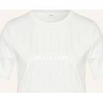 Cremefarbene s.Oliver BLACK LABEL T-Shirts mit Pailletten aus Baumwolle für Damen Größe S 