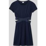 Marineblaue s.Oliver RED LABEL Mini Minikleider für Kinder & kurze Kinderkleider aus Baumwolle für Mädchen Größe 170 