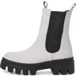 Reduzierte Graue s.Oliver Runde Blockabsatz Chelsea-Boots aus Leder für Damen Größe 41 mit Absatzhöhe 5cm bis 7cm 