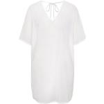 Reduzierte Weiße Kurzärmelige s.Oliver V-Ausschnitt Tunika-Blusen durchsichtig aus Chiffon für Damen Größe XS 